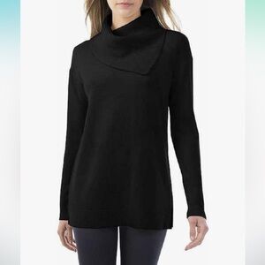 Celeste Cashmere Wool Blend Sweater Envelope neck Black Medium